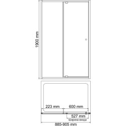 Душевая дверь WasserKRAFT Aula 90 11P04