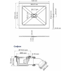 Душевой поддон из стеклопластика WasserKRAFT Elbe 120x100 74T10