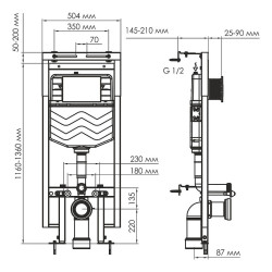 монтажная рама WasserKRAFT Dinkel 58TLT.010.ME.RG03 для унитаза