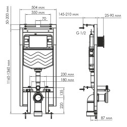 монтажная рама WasserKRAFT Dinkel 58TLT.010.ME.RG04 для унитаза