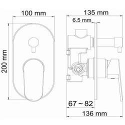 Смеситель для душа WasserKRAFT Donau 5341