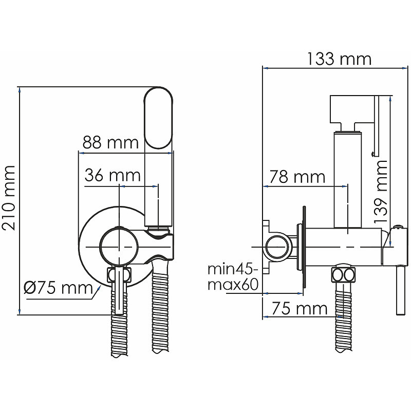 Гигиенический душ WasserKRAFT A70138
