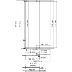 Шторка на ванну WasserKRAFT Dill 80 61S02-80