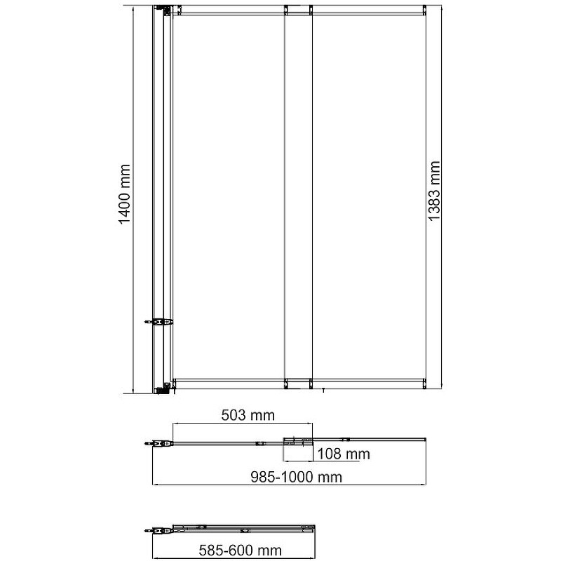Шторка на ванну WasserKRAFT Dill 100 61S02-100