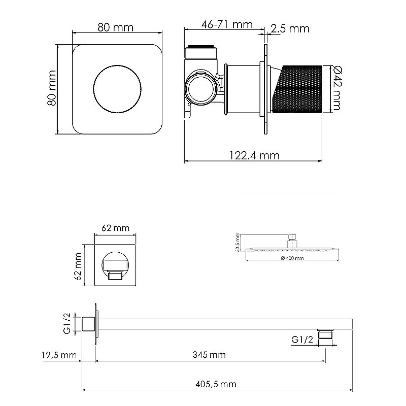 Душевая система WasserKRAFT Mosel A4651.090.117