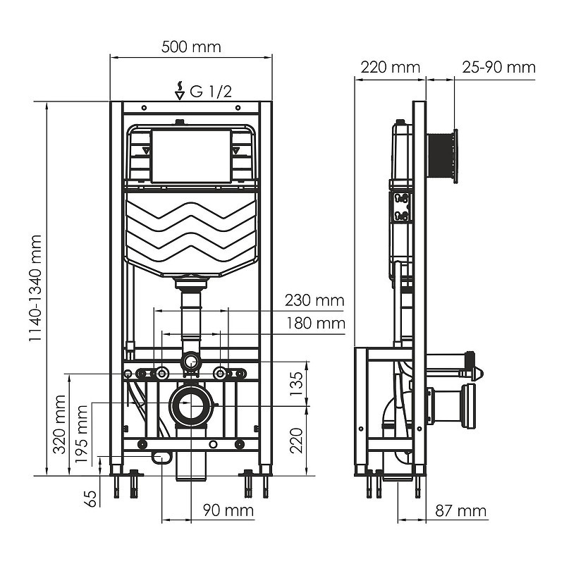 монтажная рама WasserKRAFT Dill 61TLT.010.ME.RG04 для унитаза