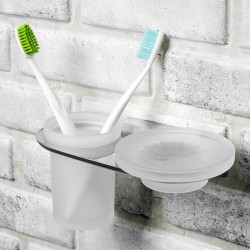 Стакан для зубных щеток с мыльницей WasserKRAFT Kammel K-8326