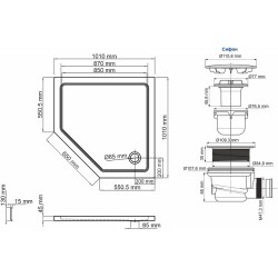Акриловый поддон для душа WasserKRAFT Isen 101х101 26T38
