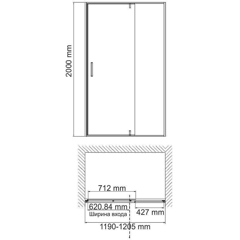 Душевая дверь WasserKRAFT Aisch 120 55P05