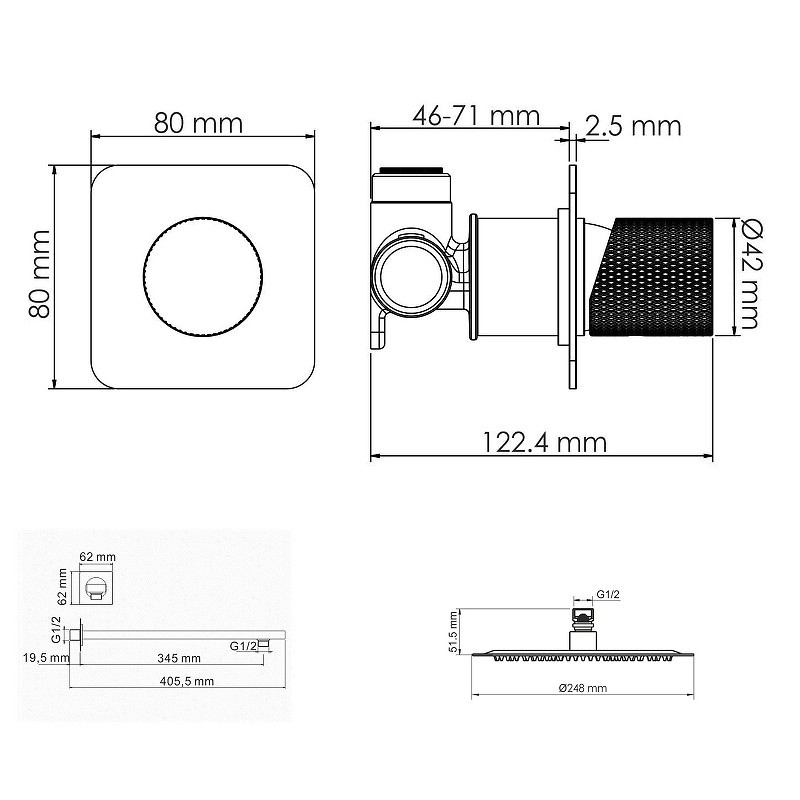 Душевая система WasserKRAFT Ems A7651.183.208