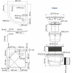 Акриловый поддон для душа WasserKRAFT Isen 80x80 26T00