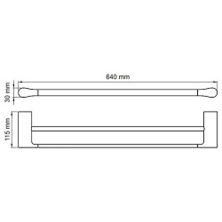 Полотенцедержатель WasserKRAFT Aisch K-5940 двойной
