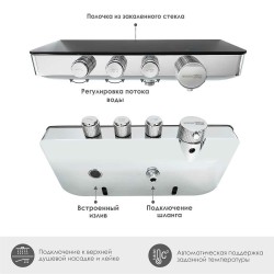 Смеситель для ванны WasserKRAFT Elbe 7499 Thermo с термостатом