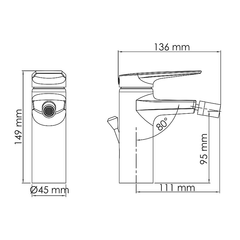 Смеситель для биде WasserKRAFT Aisch 5506
