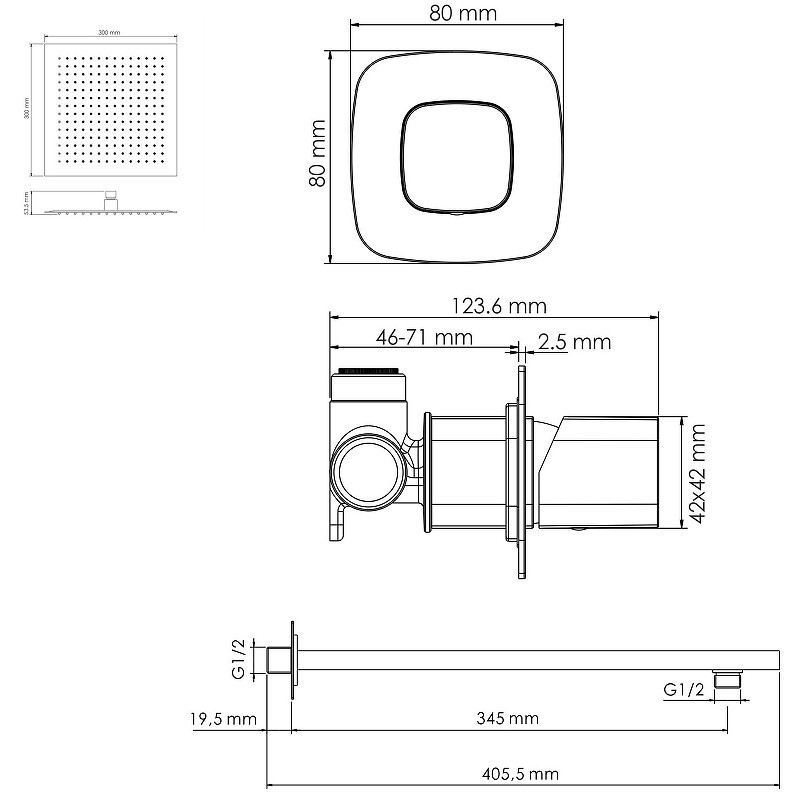 Душевая система WasserKRAFT Nuthe A9151.219.162