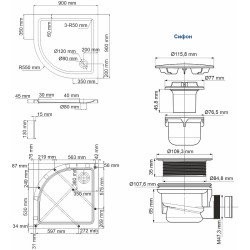 Акриловый поддон для душа WasserKRAFT Isen 90x90 26T01