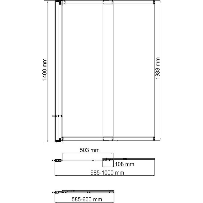Шторка на ванну WasserKRAFT Main 100 L 41S02-100 LM