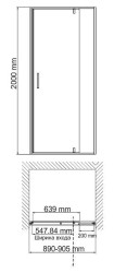 Душевая дверь WasserKRAFT Spree 90 14P04