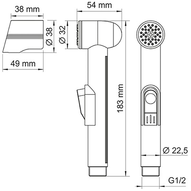 Гигиенический душ WasserKRAFT Elbe A081