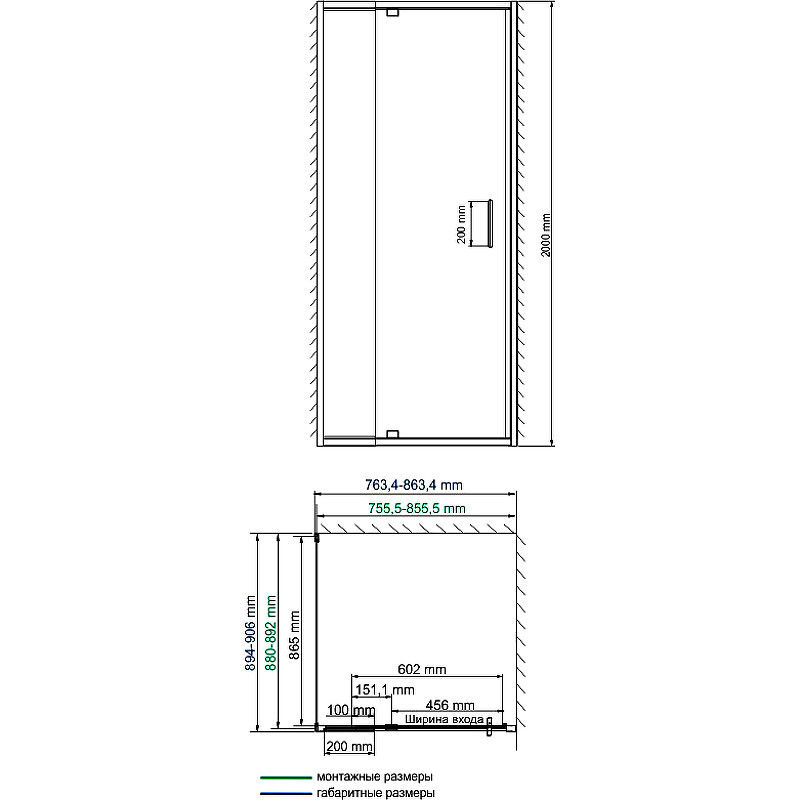Душевой уголок WasserKRAFT Berkel 80x90 48P28