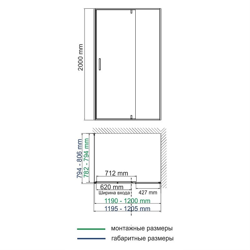 Душевой уголок WasserKRAFT Spree 120х80 14P06