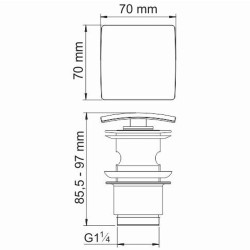 донный клапан WasserKRAFT Sauer A168 click-clack