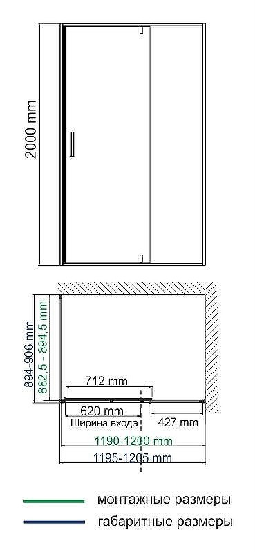 Душевой уголок WasserKRAFT Spree 120х90 14P07