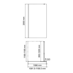 Душевая перегородка WasserKRAFT Rur 110 30W46-MG