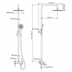 Душевая система WasserKRAFT A14201.64
