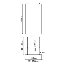 Душевая перегородка WasserKRAFT Vechte 110 60W46PG-MG