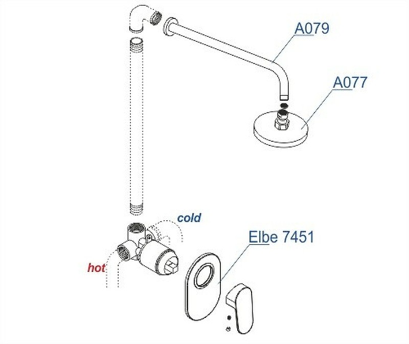 Душевая система WasserKRAFT Elbe A12777