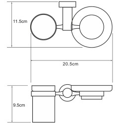 Стакан для зубных щеток с мыльницей WasserKRAFT Donau K-9426