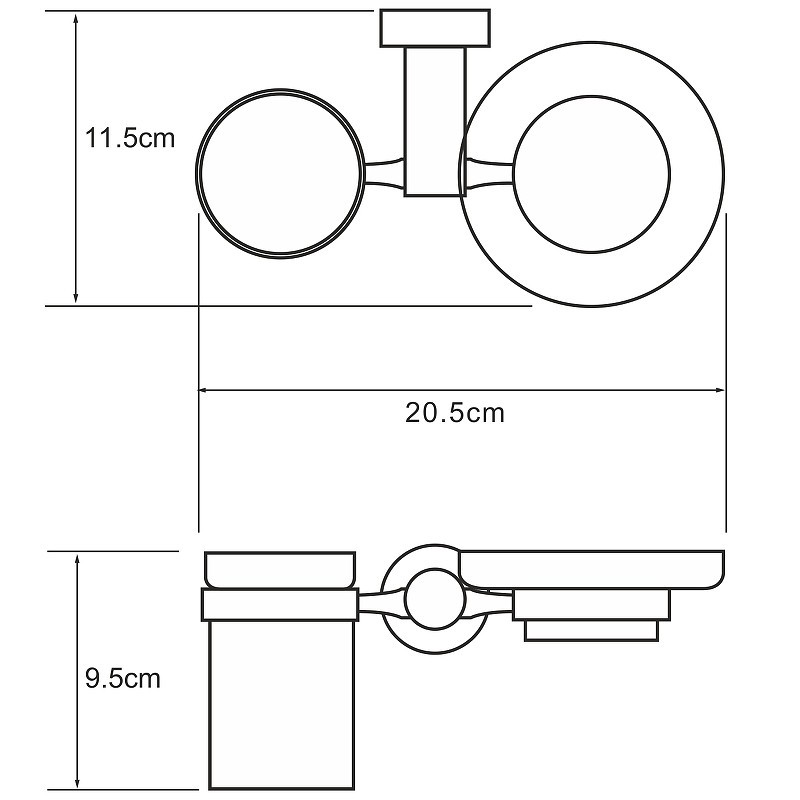 Стакан для зубных щеток с мыльницей WasserKRAFT Donau K-9426