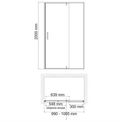 Душевая дверь WasserKRAFT Spree 100 14P12