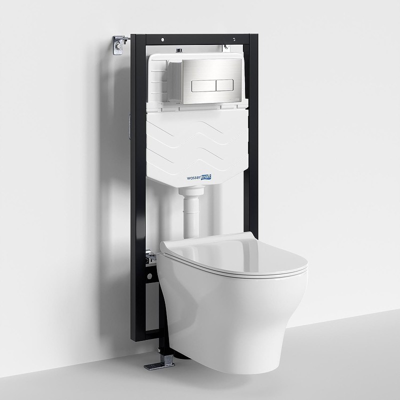 Комплект унитаза с инсталляцией WasserKRAFT Vils 56TLT.010.ME.BN03.H001