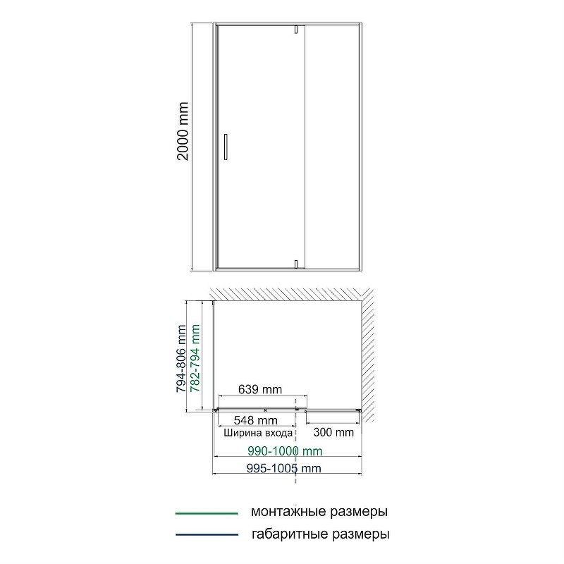 Душевой уголок WasserKRAFT Spree 100х80 14P17