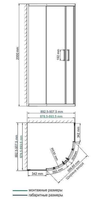 Душевой уголок WasserKRAFT Tauber 90х90 64S01