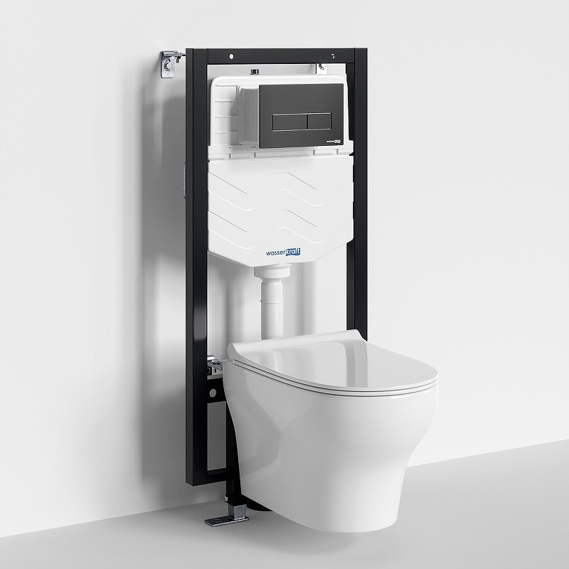 Комплект унитаза с инсталляцией WasserKRAFT Vils 56TLT.010.ME.MB03.H001