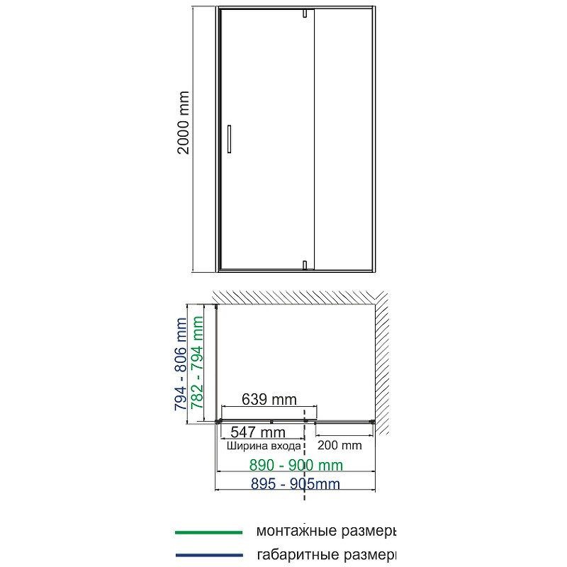 Душевой уголок WasserKRAFT Elbe 90x80 74P20