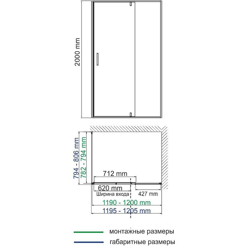 Душевой уголок WasserKRAFT Elbe 120x80 74P06