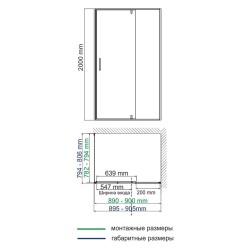 Душевой уголок WasserKRAFT Spree 90х80 14P20