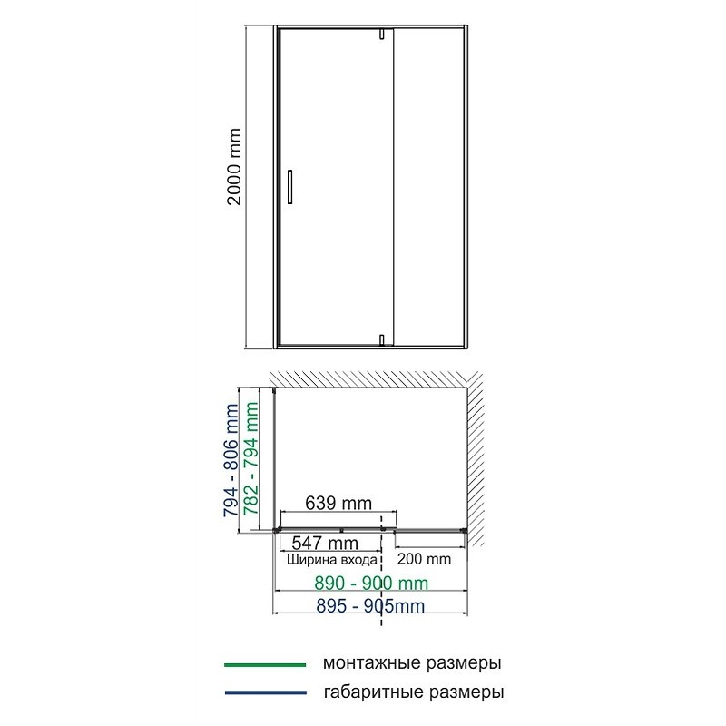 Душевой уголок WasserKRAFT Spree 90х80 14P20