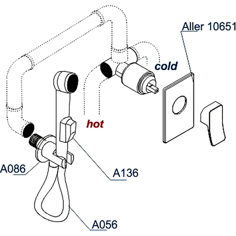 Гигиенический душ WasserKRAFT Aller A106156