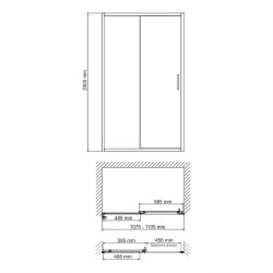 Душевая дверь WasserKRAFT Tauber 110 64S13