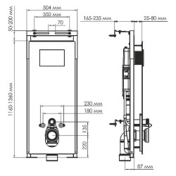 монтажная рама WasserKRAFT Salm 27TLT.010.ME.BL.WM04 для унитаза
