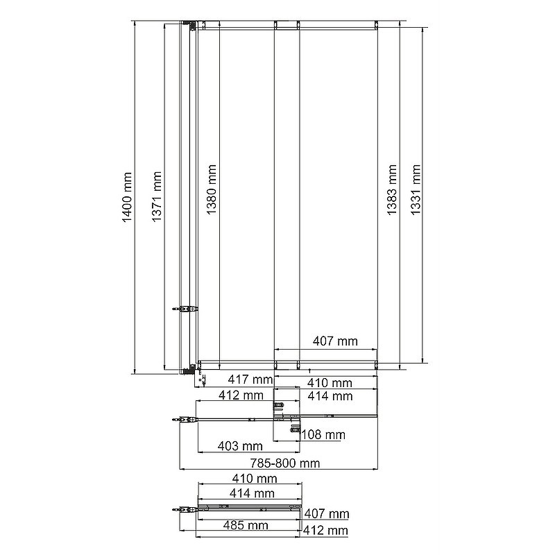 Шторка на ванну WasserKRAFT Dill 80 61S02-80WS