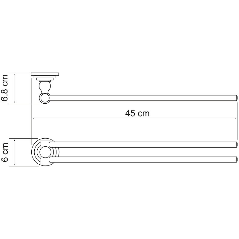 Полотенцедержатель WasserKRAFT Ammer K-7031 поворотный