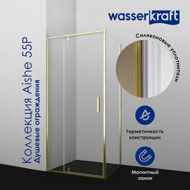 Душевая перегородка WasserKRAFT Aisch 100 55W44