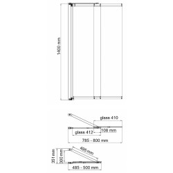 Шторка на ванну WasserKRAFT Dill 80 61S02-80WS Fixed