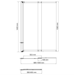Шторка на ванну WasserKRAFT Tauber 100 64S02-100